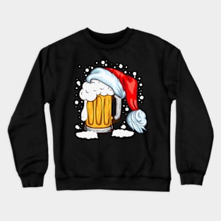 Christmas T-shirt Christmas beer in a Santa hat Crewneck Sweatshirt